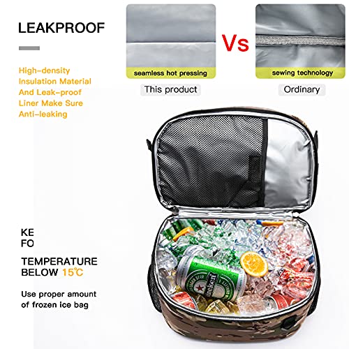 Tuguan Insulated Cooler Backpack Women Double Deck Leakproof Lightweight Lunch Backpack For Men Camo Tactical Cooler Backpack Small Beach Picnic Military Backpack Cooler 38 Cans #TOP3