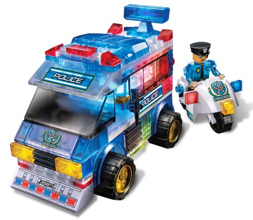 Lite Brix Lite Up Police Patrol Playset