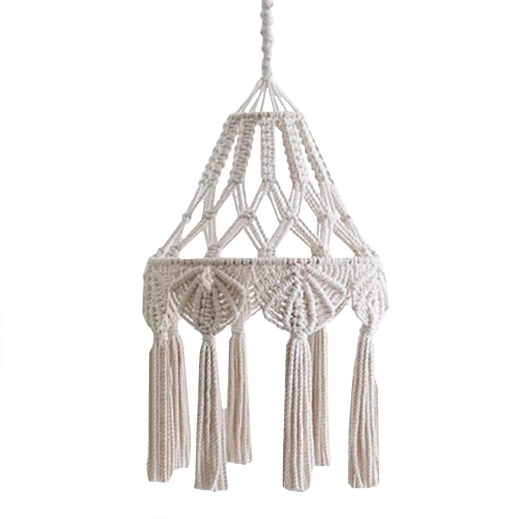 CWCQGH Handmade Wall Tapestry Lampshade Bohemia Macrame Boho Decor Handcraft Tassel Tapestry