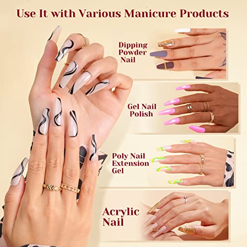 Image of 504PCS Full Cover Long Coffin Nail Tips Clear Fake Nail Tips,ROSALIND Long Coffin Gel Nail Tips for Nails Extension Acrylic False Nails with Box,12 Size Nails for Women DIY Nail Salon