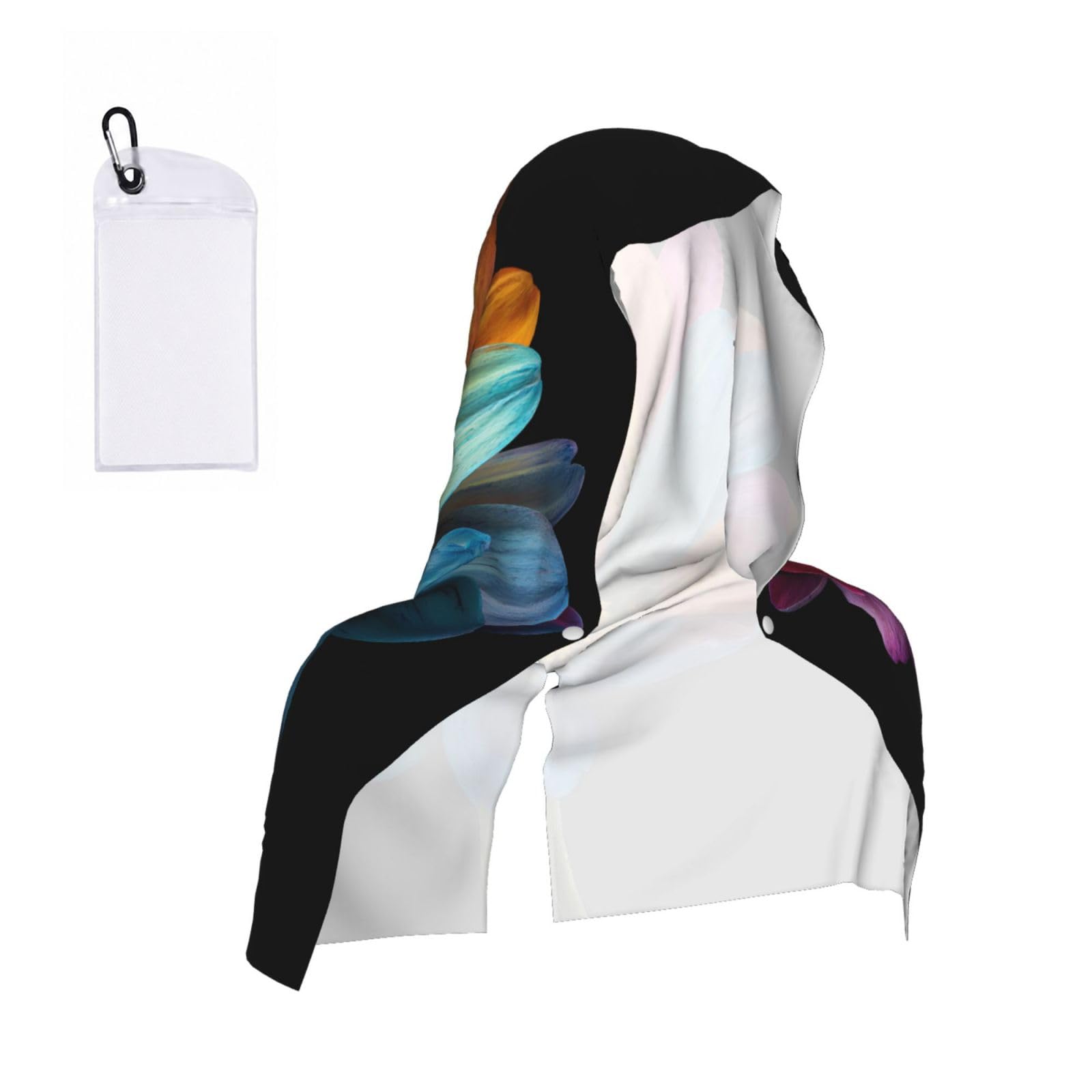 EZDLOWVBA Multi-Color Daisy Print 2 Pack Cooling Hoodie Towels,Sports Headscarf, Neck Wrap Scarf,Breathable Cooling Towel For Neck And Face, Travel, Swimming, Training
