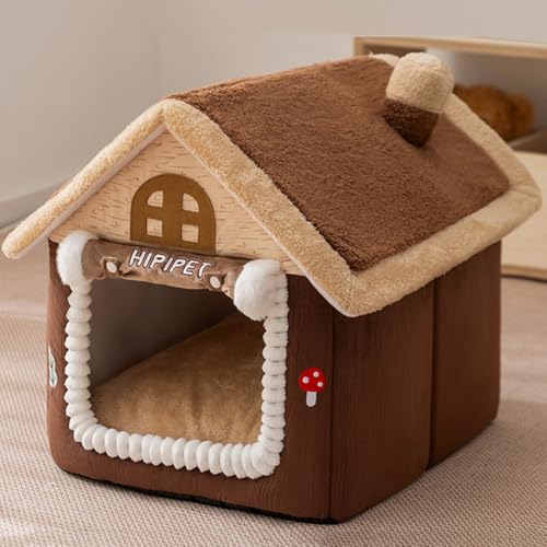 ペットベッド 犬 ハウス 犬用 ドーム型 冬用 ペットハウス 猫用 ハウス 暖か 屋根付き 猫ハウス 可愛い 保温 クッション ふわふわ ぐっすり眠れる 寝床 寒さ対策 犬ベッド 犬猫用 小型犬 快適 洗える ペット用品 S