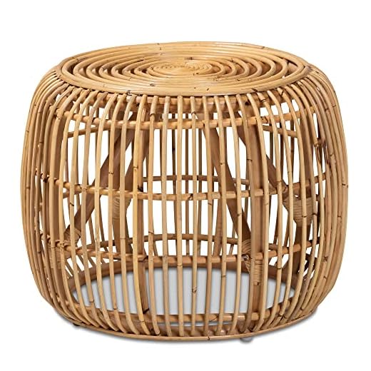 bali & pari Maverick Modern Bohemian Natural Rattan End Table