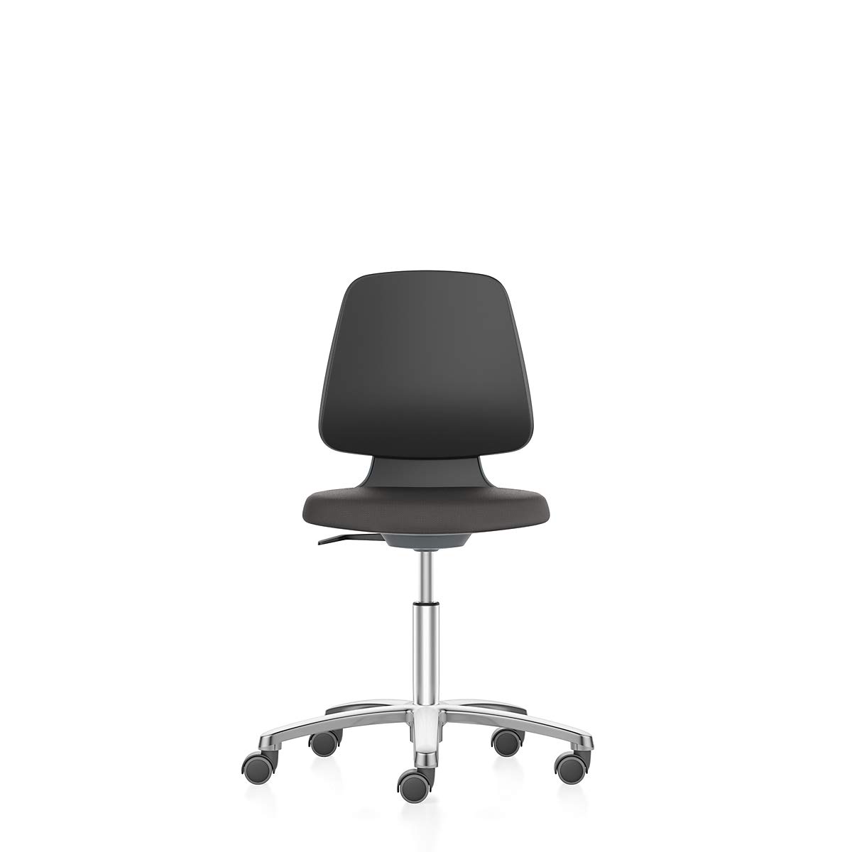Bimos - Sedia girevole da ufficio, sedile con rotelle e rivestimento in tessuto, colore: blu | Basamento a cinque razze con rotelle, sedile rivestito in tessuto, blu