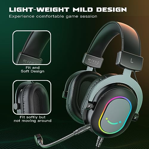 Fifine H6 Gaming Headset For Pc-Wired Headphones With Microphone-7.1 Surround Sound Computer Usb Headset For Laptop, Streaming Headphones On Ps4/Ps5, With Eq Mode, Rgb, Soft Ear Pads - Ampligame H6 thumb #8