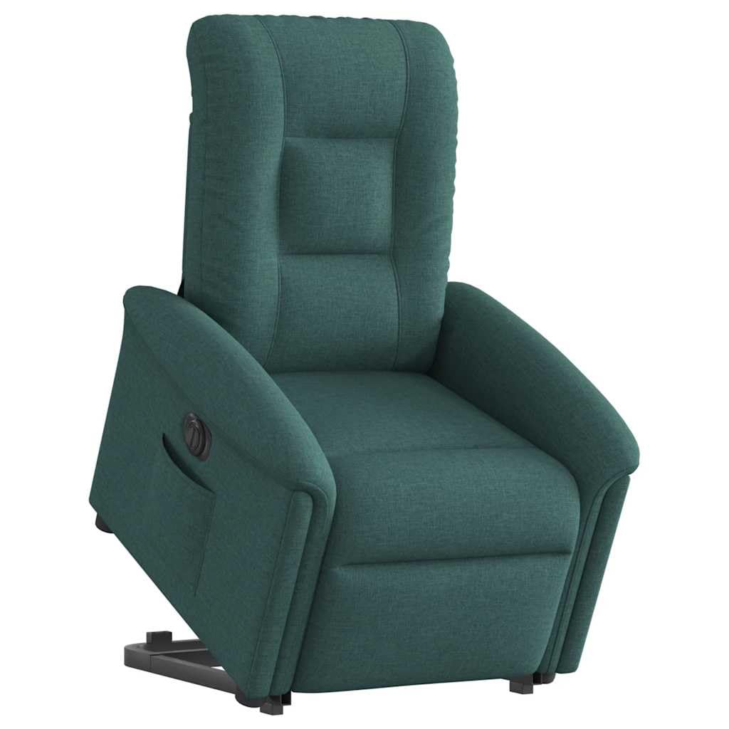 Genérico Sillón eléctrico reclinable elevable de Tela Verde Oscuro,Sillas,Sillones-3303280