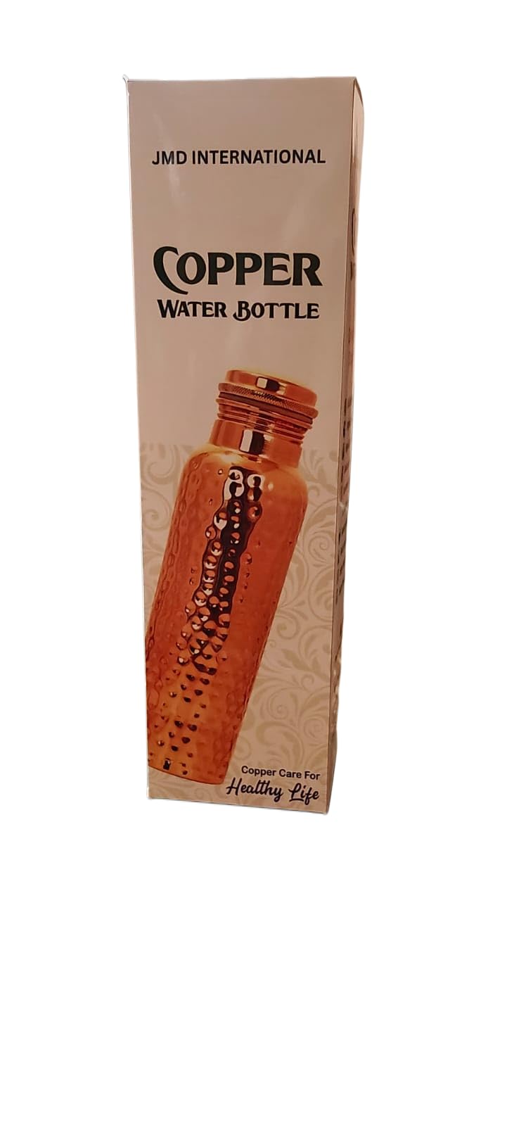 Bouteille d'eau de voyage 100 % pur cuivre martelé - Bénéfices ayurvédiques pour la santé
