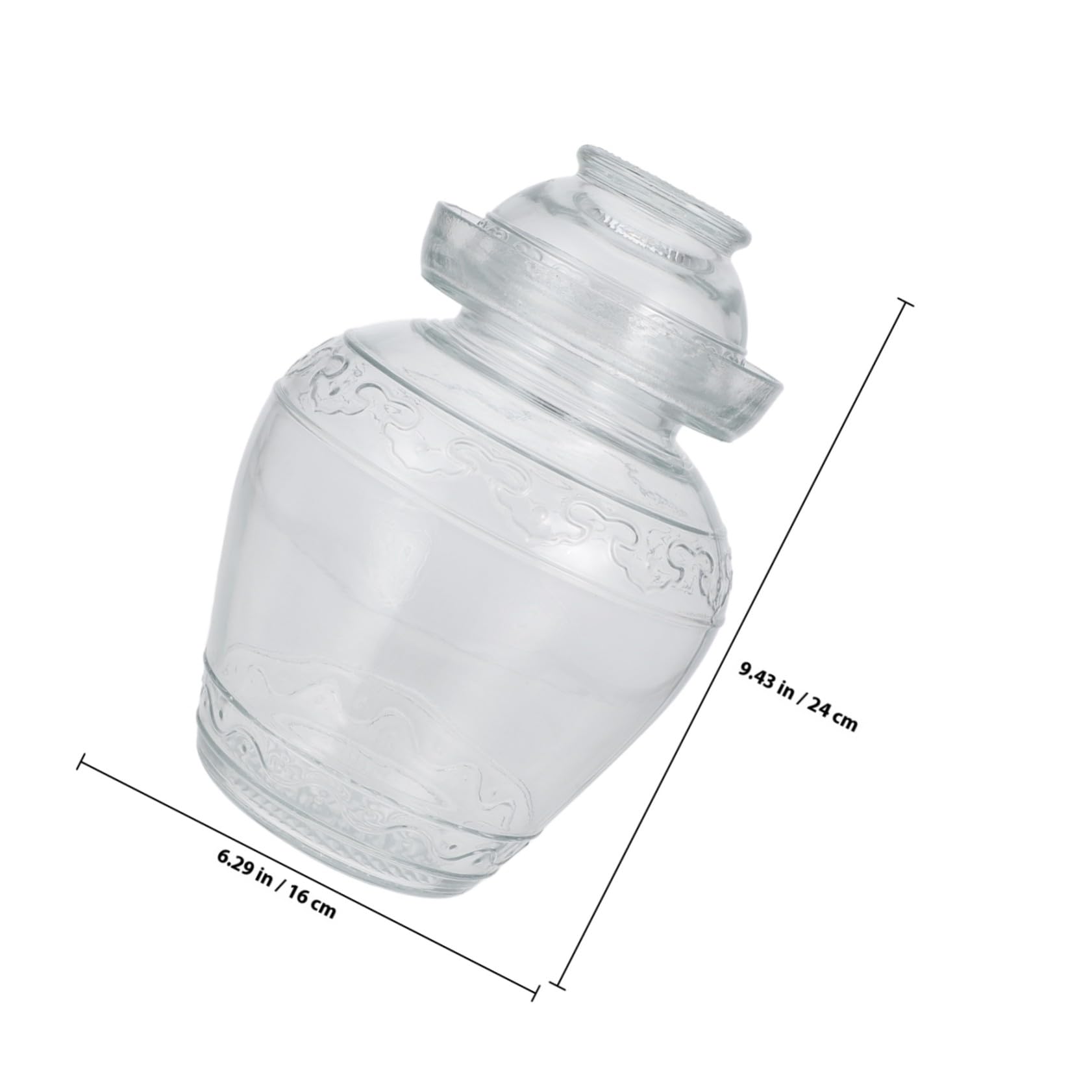 ERINGOGO Tarro de Vidrio Transparente Tarro Hermético para Almacenar Alimentos y Superficie Lisa con Diseño Moderno y Fermentación Confiable Hogar para Cocina