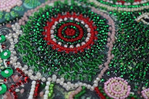 Image of Wizardi Main Bead Embroidery Kit - Majestic Wisdom. Colorful Beads, Beading Needles. DIY Kit. Embroidery for Beginners. Home Decor. AB-902 Abris Art