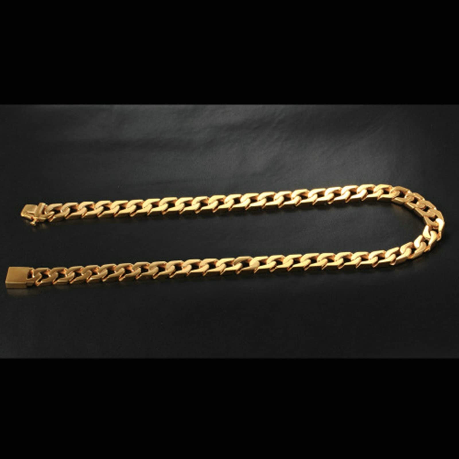 YCTTKDD 24-Zoll-Herrenkettenglied, Edelstahl-Gold/Silber-Hip-Hop-Punk-Panzerhalskette