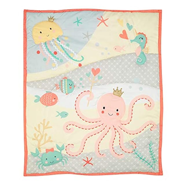 Bedtime Originals Ocean Mist 3Piece Crib Bedding Set, Multicolor