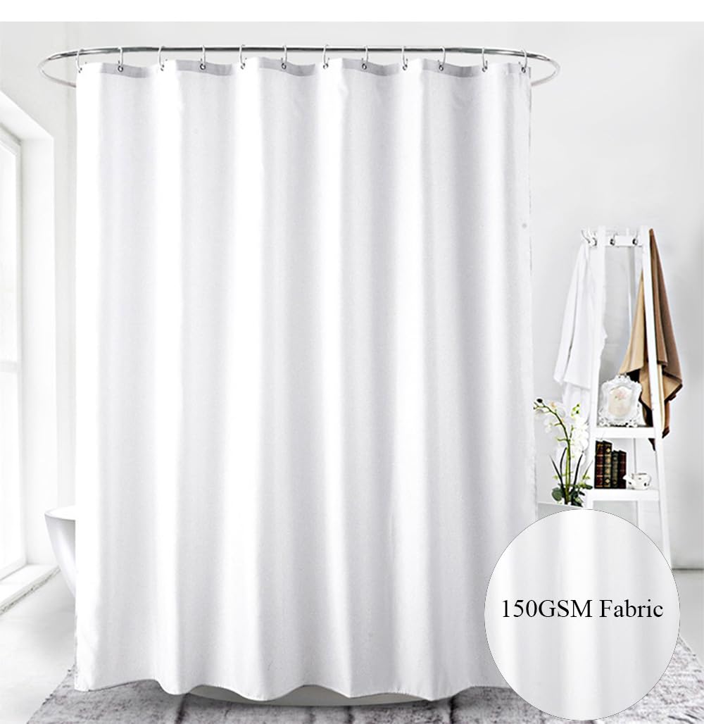 Aisaving Shower Curtain Polyester Fabric Bathroom Curtains Mould proof Water Resistant Shower Curtains with Plastic Curtain Rings and Heavy Weighted Hem - Image 2