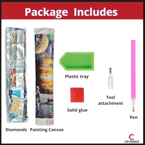 Image of Crysendo 5D Diamond Painting Kit Starry Night 30x40cm DIY Decor | Create stunning wall decor with this 5D full drill Starry Night diamond painting kit.