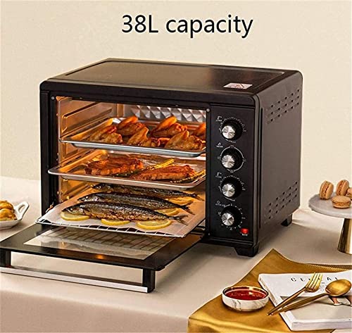 Tafelmodel Elektrische Oven 38L Elektrische Mini Oven 3D Recirculatie Grill Functies Instelbare Temperatuurregeling en Timer Bakken Taart Pizza 540 * 470 * 421mm - Afbeelding 5