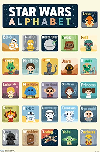 Image of Trends International Star Wars: Saga - Alphabet Wall Poster, 22.375" x 34", Premium Unframed Version