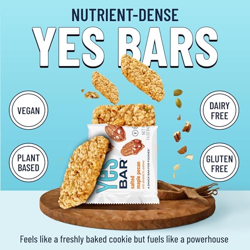 Image of YES Nut Bars - Soft Chewy Healthy Snack Bars (Salted Maple Pecan, 6 count) | Made with Organic Maple Syrup - Vegan, Paleo, Gluten Free, No Refined Sugar, Dairy Free, Plant Based Protein, Low Sugar