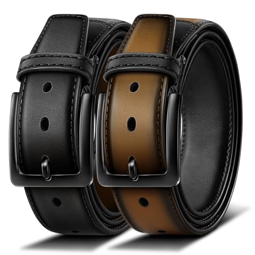 KEMISANT Men Belt,Reversible Leather Belt For Men Gift Casual Dress Golf Pants Jeans Gift Boxed