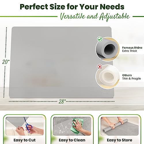Image of Large Silicone Mat 28 inch x 20 inch Thick Heat Resistant, Kitchen Counter Mat Waterproof - Coffee Machine, Glass Top Stove Cover Countertop Protector for Air Fryer, Baking (Semi-Translucent)