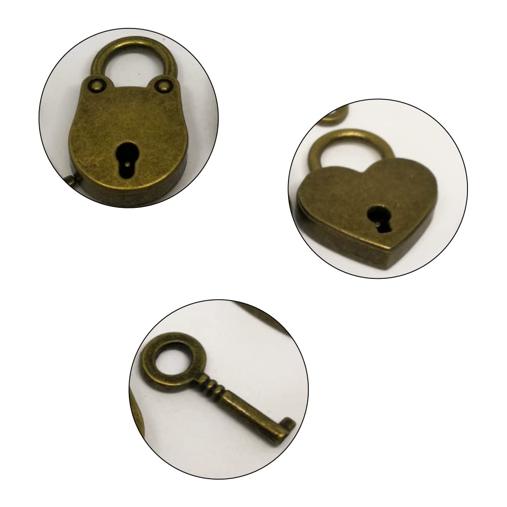 Hangslot, metalen hartvormige slot met sleutel, metalen slot voor bagage dagboek boek sieraden doos (roze
