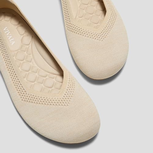 Image of VIVAIA Tila Women's Wide Toe Box Flats, Allday Comfort Wide Width Ballet Flats for Women, Cushioning Foldable Lightweight Flat Shoes
