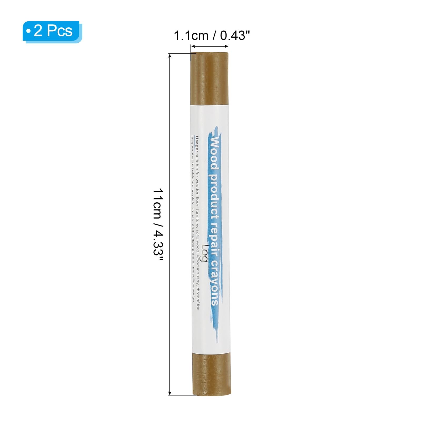 PATIKIL Furniture Repair Crayons, 2 Pcs Wax Wood Filler Sticks Wood Wax Crayons for Scratches Wood Floor Holes Tables Wood Color - Image 2