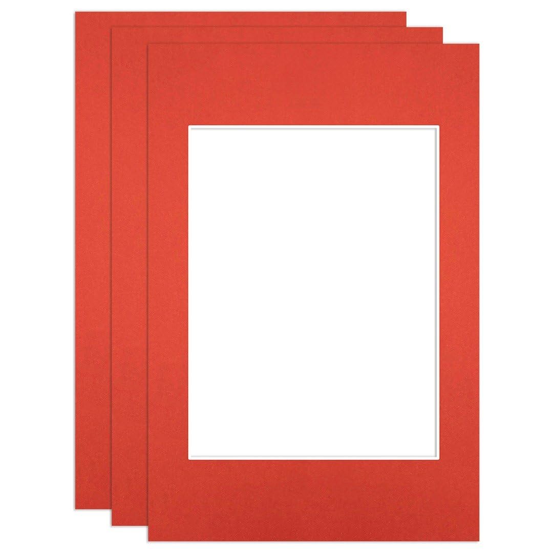 Procut Global 6x4" Poppy Red Picture Mounts - Fits 4x3" Photo Size