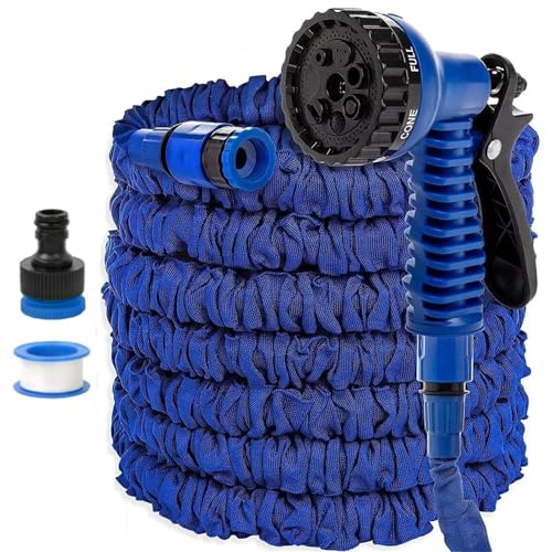 Manguera de jardín expandible de 25 pies, 50 pies, 75 pies, 100 pies, 120 pies, manguera de jardín expandible con accesorios de 3/4 pulgadas, 1/2 pulgadas, manguera de jardín con boquilla de