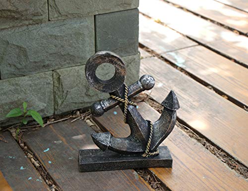 Rmdusk Resin Anchor Figurine 8.5" H, Nautical Décor, Anchor Model Statue Ornament for Home Garden Bar, Indoor Outdoor Tabletop Decoration B - Image 2