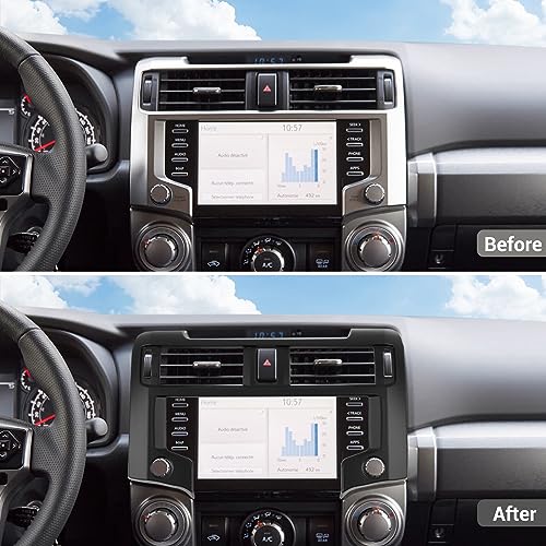 Image of Hoolcar Dashboard Center Console Navigation Trim Panel Decoration GPS Interior Cover Trim Accessories Compatible with 2020-2023 Toyota 4Runner, Matte Black