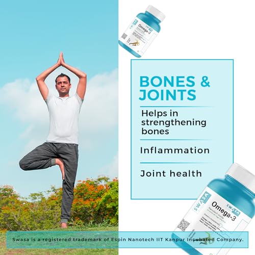 Image of Swasa Vegan Omega 3 Capsules, 500 mg || Healthy Heart|| Brain|| Immunity ((Pack of 1))