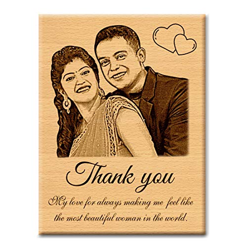 Incredible Gifts Beechwood wooden photo frame -Thank you Gift