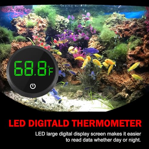 Image of ACEIRMC 4pcs Fish Tank Digital Thermometer Accurate LED Display to ±0.9F Tank Thermometer Aquarium Temperature Measurement Suitable for Fish, Axolotl, Turtle or Aquatic