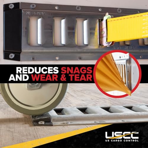 Image of US Cargo Control E Track End Caps for Horizontal E-Track Rail (20 Pack), Durable Black Plastic End Protector Cap for Trailer Tie-Down Rails in Enclosed Trailers and Cargo Vans