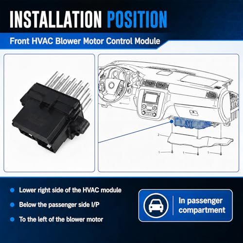 Image of Heater Blower Motor Resistor Compatible with 2007-2013 GMC Sierra 1500 2500 3500 Terrain Yukon, Chevy Silverado Suburban 1500 2500 Tahoe Camaro Equinox, Dodge Charger, P /N 15141283,68029736AA.