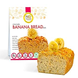 Low Carb Banana Bread Mix, Gluten-Free & Plant-Based Keto Bread Mix, High Protein & High Fiber, No Artificial Flavors, Dairy-Free & Paleo-Friendly, No Added Sugar, 11.6 oz – No Sugar Aloud