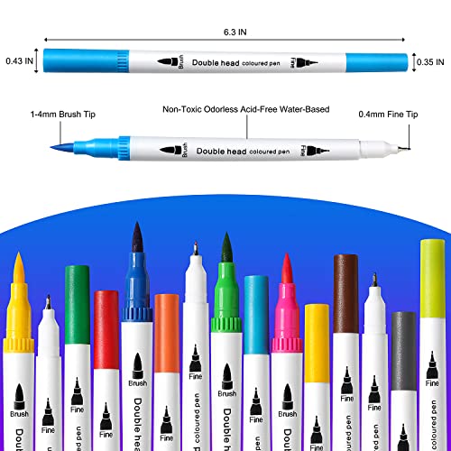 Image of Upanic 100 Art Markers for Adult Coloring Books, Brush Markers | Coloring Pens for Lettering, Journaling, Sketching, Calligraphy, Illustration, Doodle, Gifts for Teen Girls