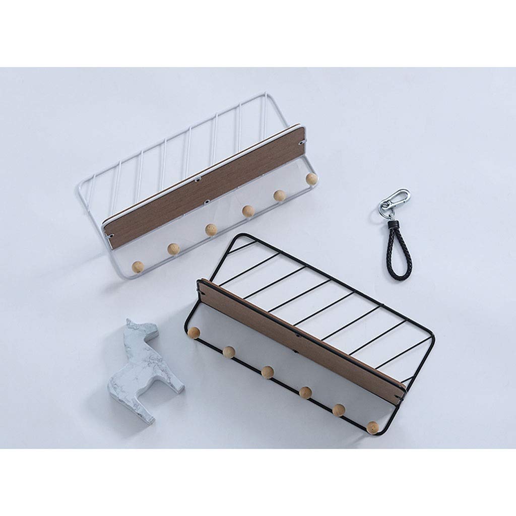 ZAW Appendiabiti Attaccapanni Nordic Creativo Ferro Battuto Legno Muro Appendiabiti Chiave Sacchetto di Vestiti Sciarpa Gancio di stoccaggio in Legno Rack Decorazione Domestica (Dimensione : 6 Hooks)