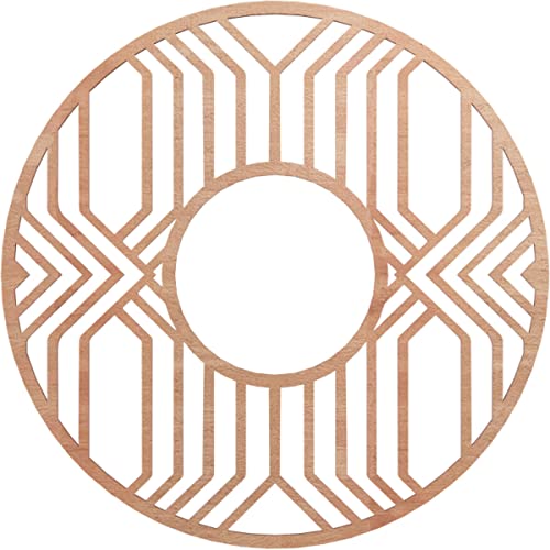Ekena Millwork 26"OD x 9 1/2"ID x 3/8"T Empire Wood Fretwork Pierced Ceiling Medallion, Cherry