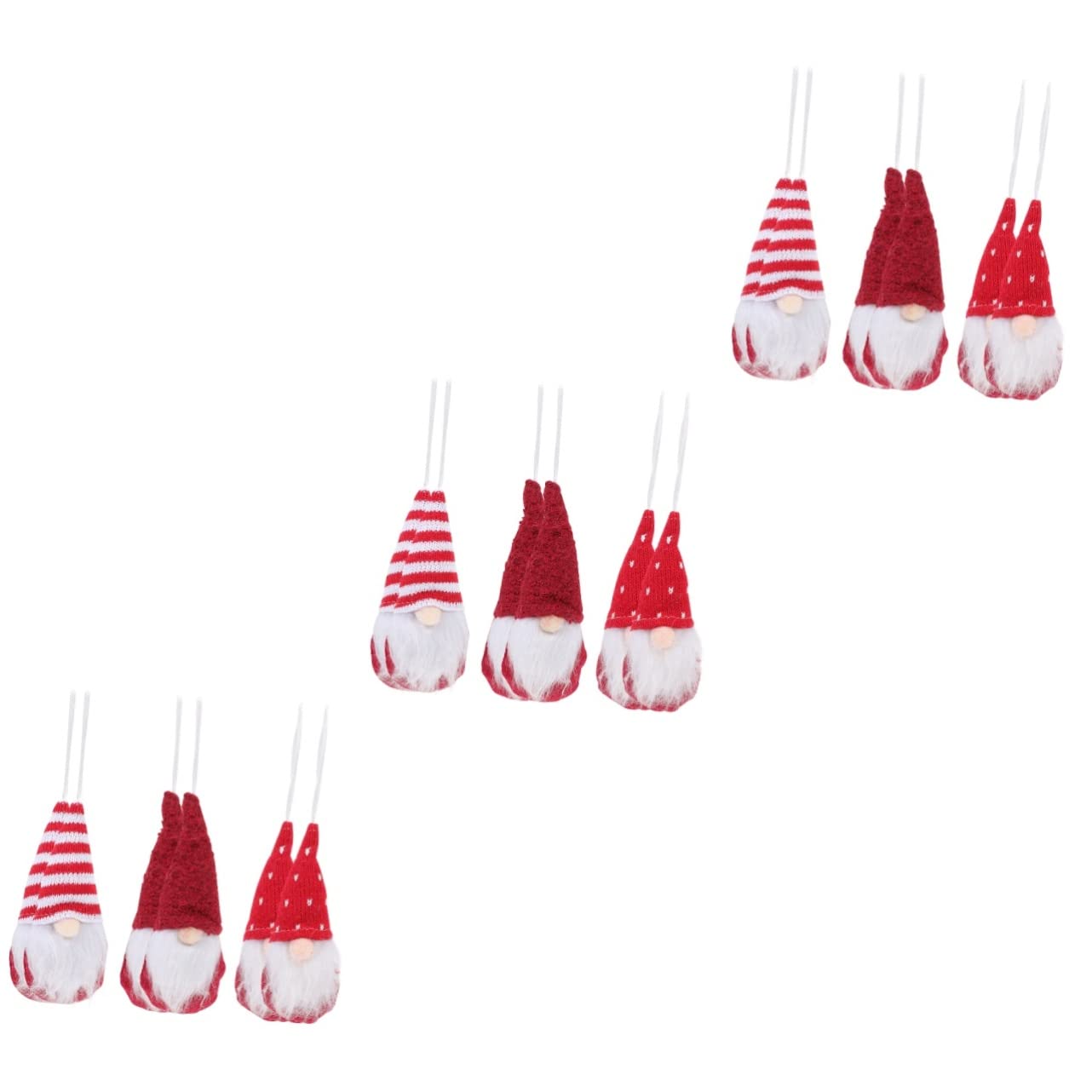 Ciieeo 18 STK Weihnachtspuppe Weihnachtsbaum Hängende Wichteldekorationen Weihnachtszwergverzierung Plüschzwerg-Ornamente Christbaumpuppenschmuck Schwedische Zwerge Rudolf Rot Stoff