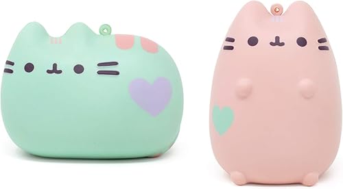 Hamee - Muñeco antiestrés esponjoso para llevar colgado, para niños y niñas, con diseño de la gata atigrada Pusheen, azul, gris, naranja, púrpura,