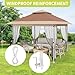 10x10fInstant Pop Up Gazebos,Modern WaterproofCanopy Tent with Mosquito Netting,Outdoor Canopy Shelter with Wheeled Carry Bag for Patio/Garden/Backyard/Party/Camping-All-Weather&All Season(Dark Brown)