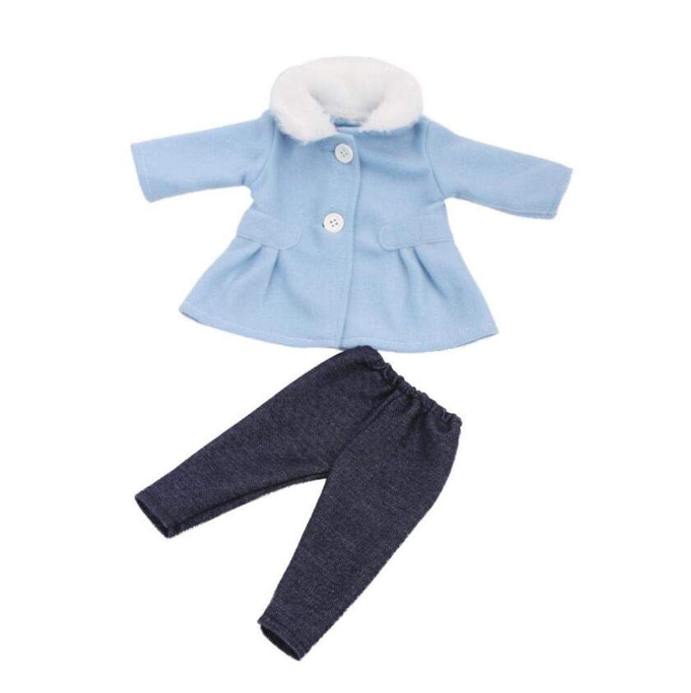 DUORUI Doll Clothes Dress Winter Outfit Coat with Plush Collar Pants for American Girl Doll 18 inch