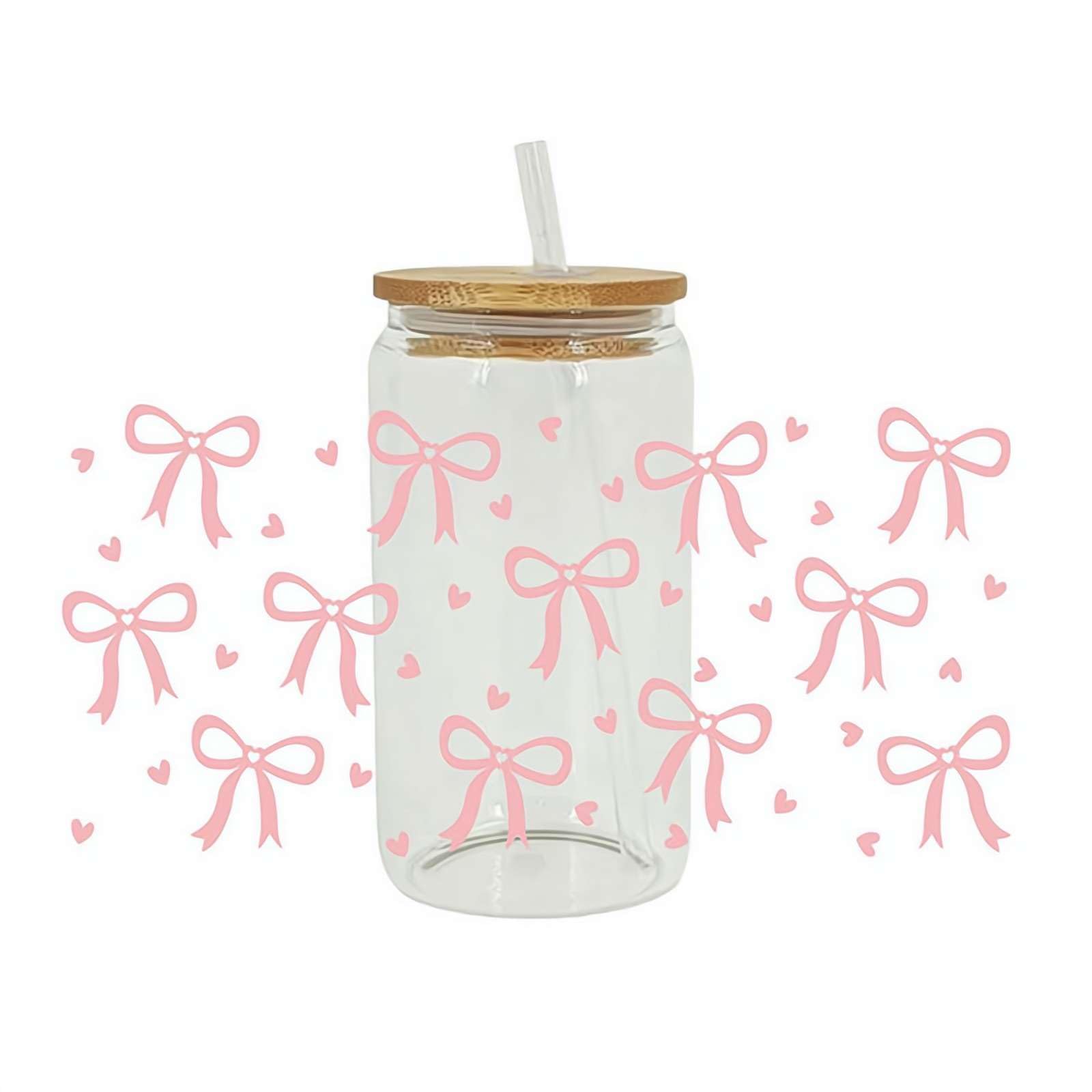 20 UV-DTF Aufkleber Für Becher – Kokette Schleifen-Motive, DIY-Dekoration Für 473 Ml Gläser