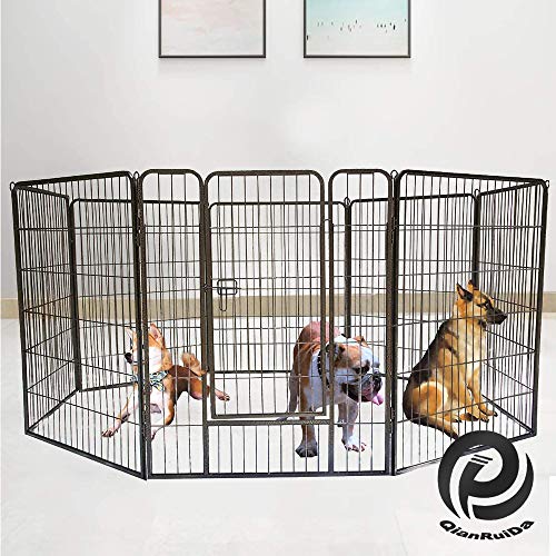 QRDA Metal Dog Playpen,Portable Dog Fence,Dog Kennel Outdoor/Indoor,Dog Exercise Pen for Small/Medium/Large Dogs,Pet Dog… - Image 5