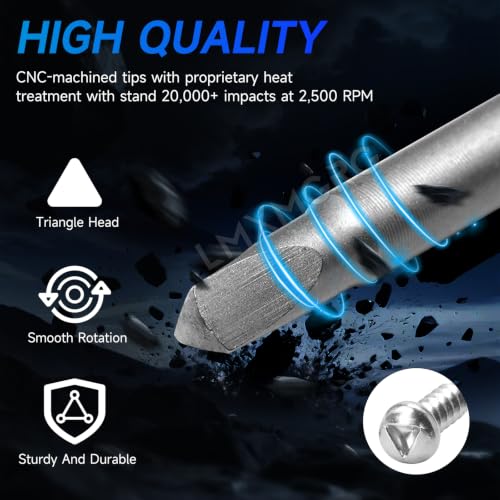 Image of 7PCS Triangle Screwdriver Set Triangle Bit Set S2 Alloy Steel 2 inch /50mm 1 /4 Hex-Shank Tamper-Proof Security Bit TA18 TA20 TA23 TA25 TA27 TA30 TA46