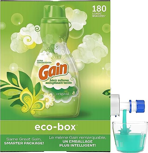 GAIN - Gain Fabric Softener Liquid Eco-box, Original Scent, 180 Loads, 3.1 L