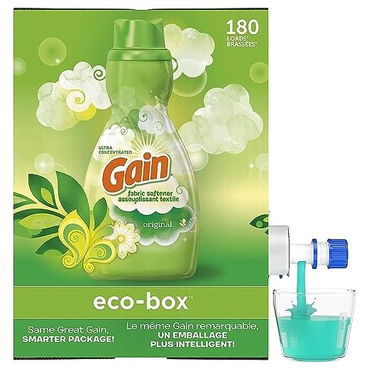 Gain Eco-Box Liquid Fabric Softener, Original Scent, 105 fl oz, 180 Loads, Ultra Concentrated