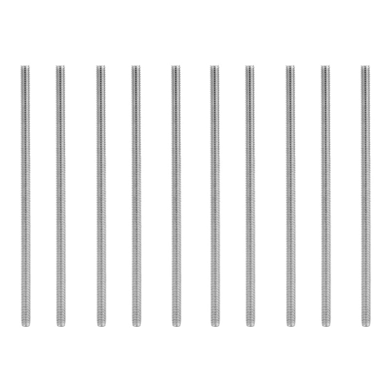 M6 X 150Mm 304 Stainless Steel Fully Threaded Rod Bar Studs Hardware 10 Pcs - (Color: Silver)