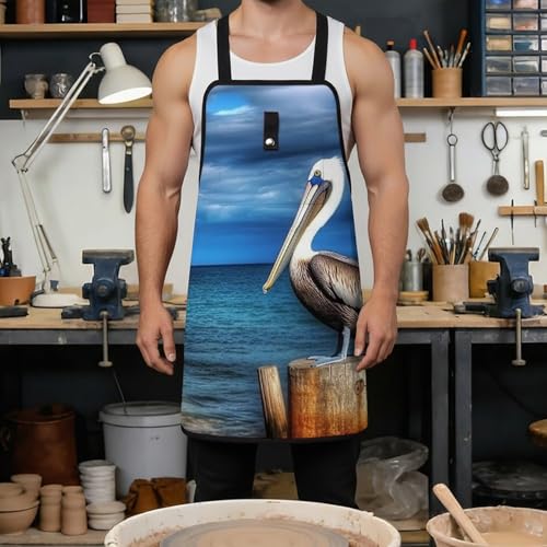 Delantal de trabajo ajustable con 8 bolsillos para hombre miniatura 4