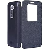 Dolextech Mix Series PU funda case duro de la cubierta de cuero fresco para LG G2 D802 smartphone 100% Nillkin cubierta protectora (Negro)